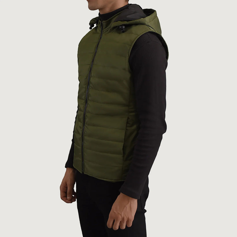 Carlo Grün Hooded Puffer Vest für Herren