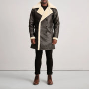 Charles Ledermantel Braun Shearling Ledermantel für Herren – Zusätzliche Produktansicht 3