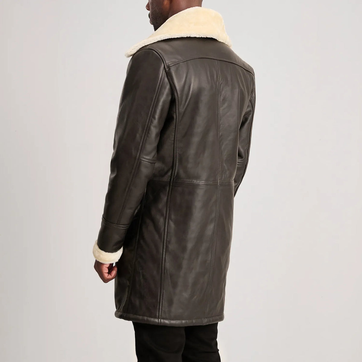 Charles Ledermantel Braun Shearling Ledermantel für Herren – Zusätzliche Produktansicht 5