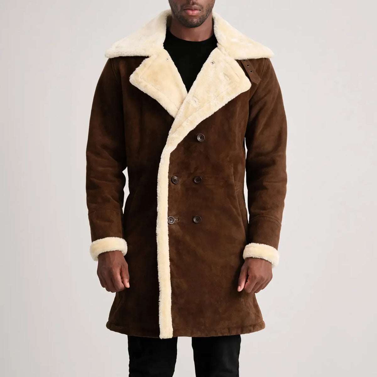 Charles Ledermantel Braun Shearling Ledermantel für Herren – Zusätzliche Produktansicht 4