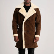 Charles Ledermantel Braun Shearling Ledermantel für Herren – Zusätzliche Produktansicht 4