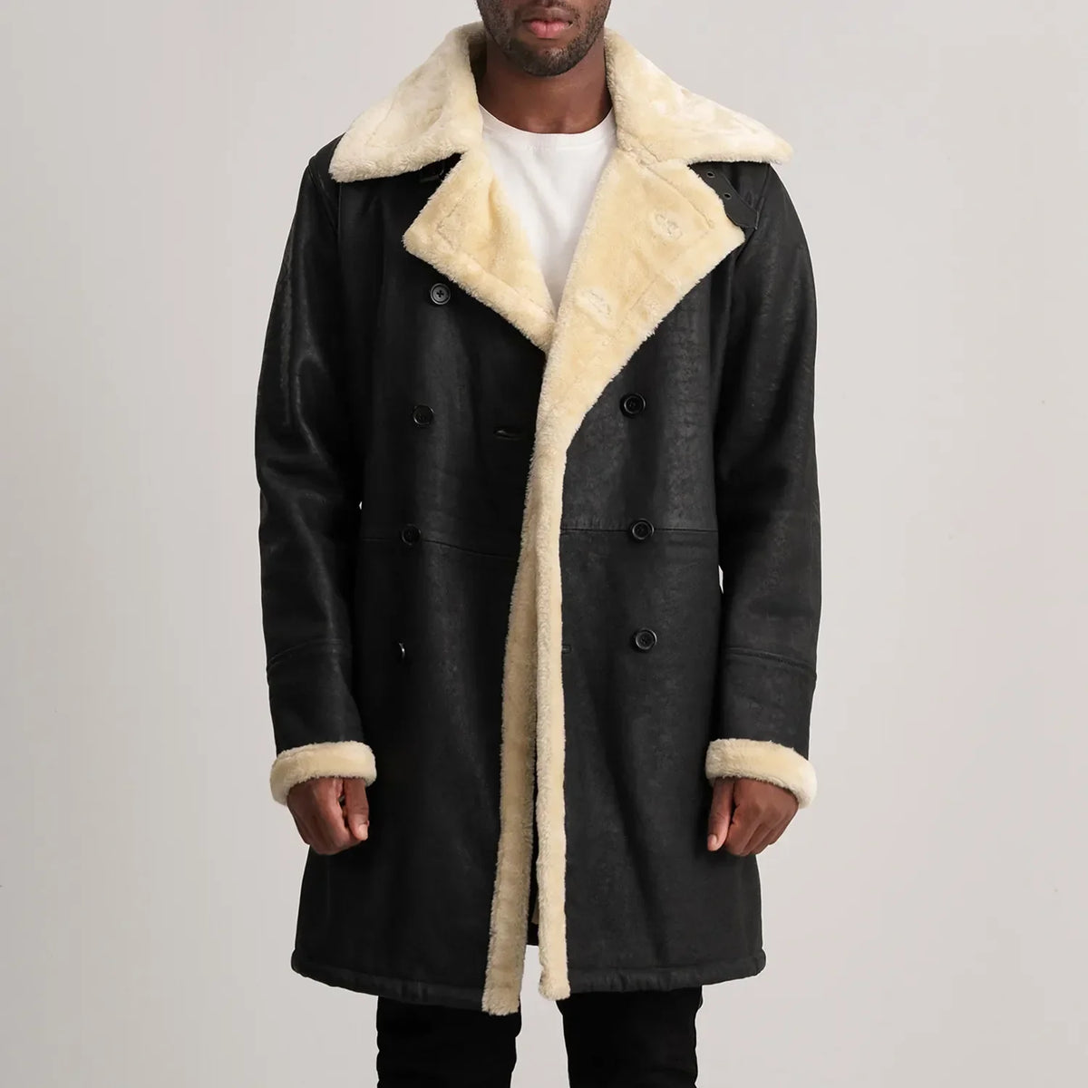 Charles Ledermantel Braun Shearling Ledermantel für Herren – Zusätzliche Produktansicht 1