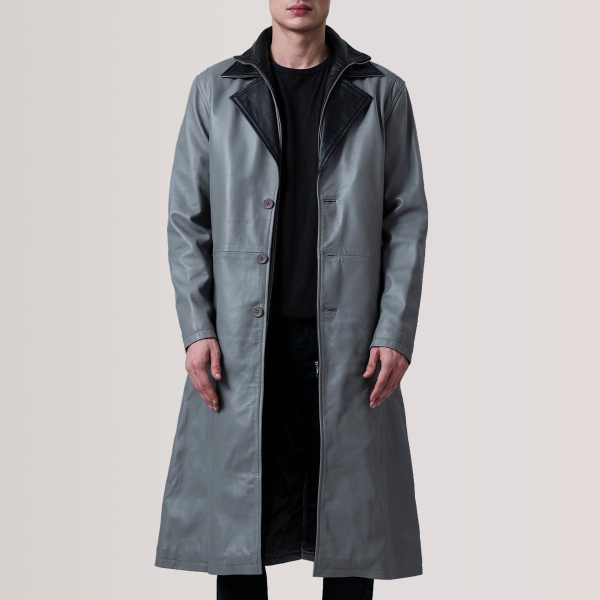 Authentic Sheepskin Leather with Semi-aniline Finish Grain Texture &amp; Heavy-Duty Seam Stitching Detail