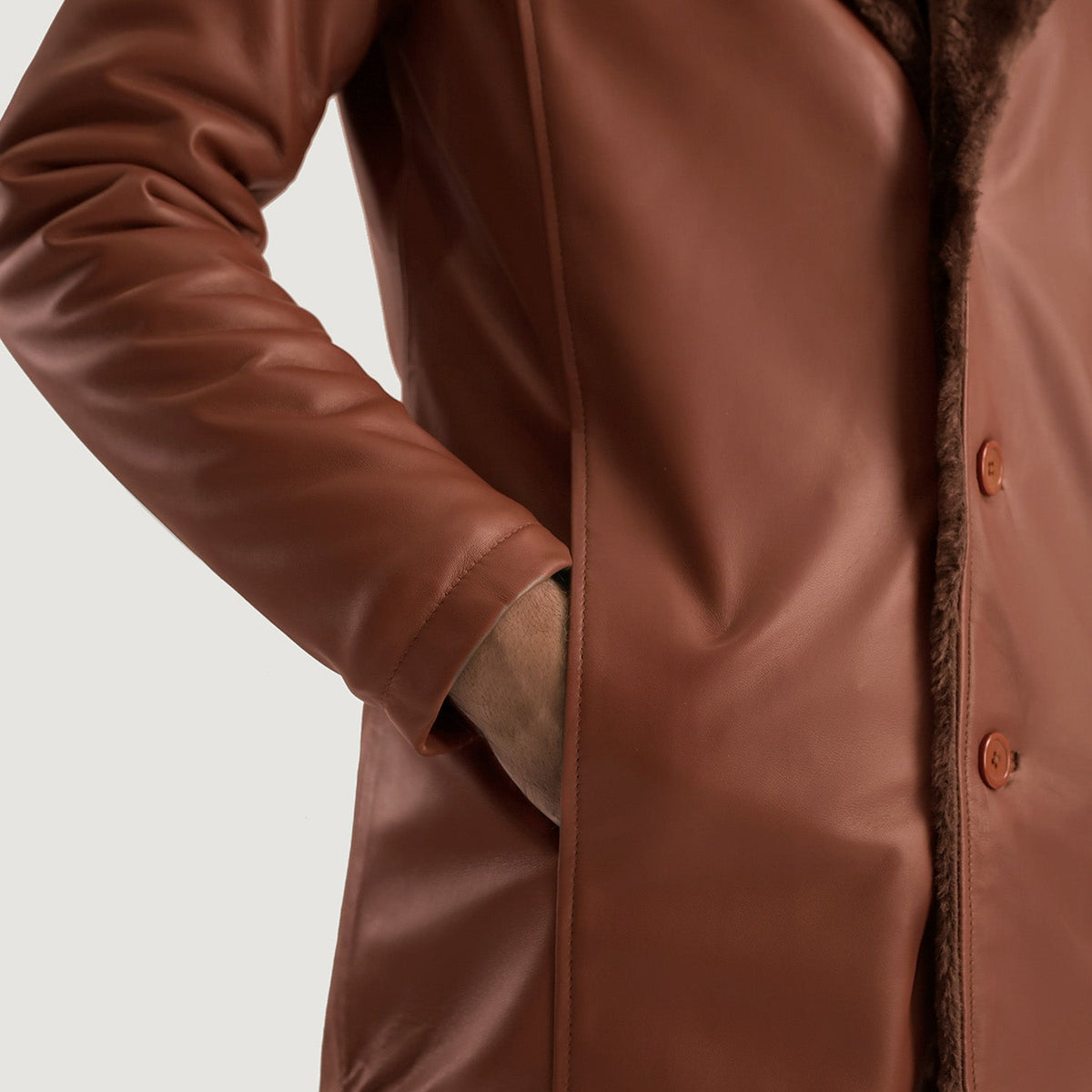 Innenansicht Showing Faux Fur Lined (Torso) &amp; Zwei Innentaschen