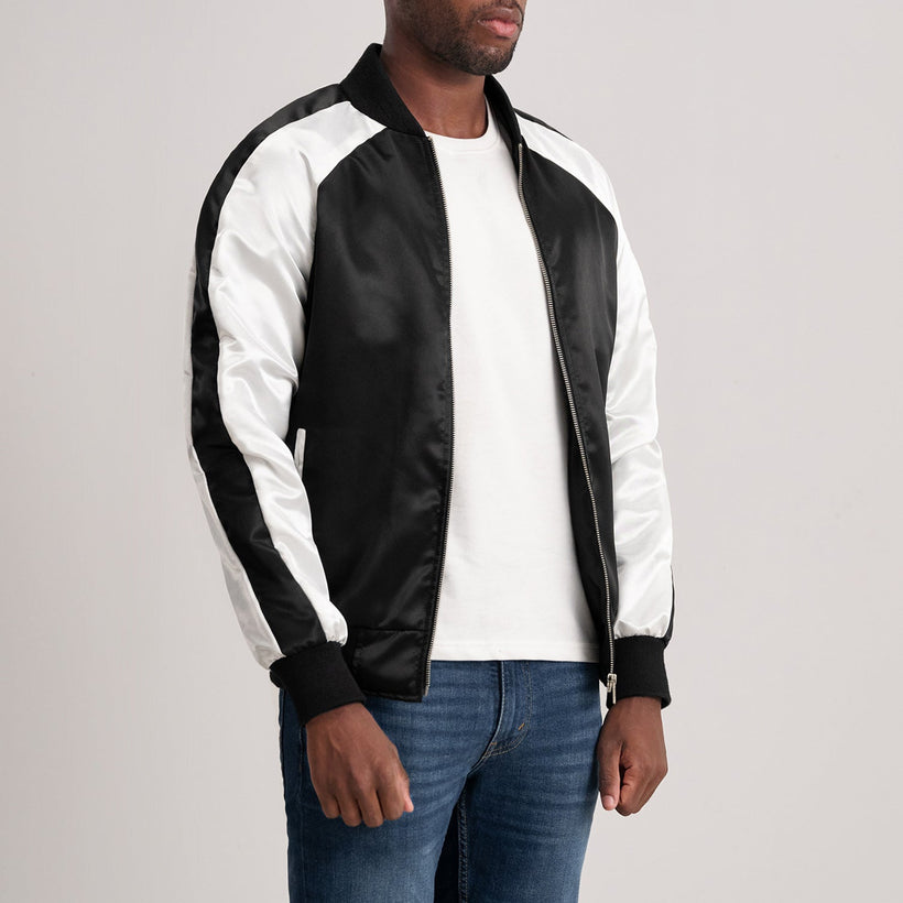 Clarke Schwarz Varsity Lederjacke für Herren