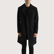 
Detailansicht of Notch & Button Hardware on Claud Black Wool Double Breasted Coat