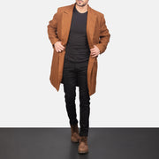 
Detailansicht of Notch & Button Hardware on Claud Khaki Wool Double Breasted Coat