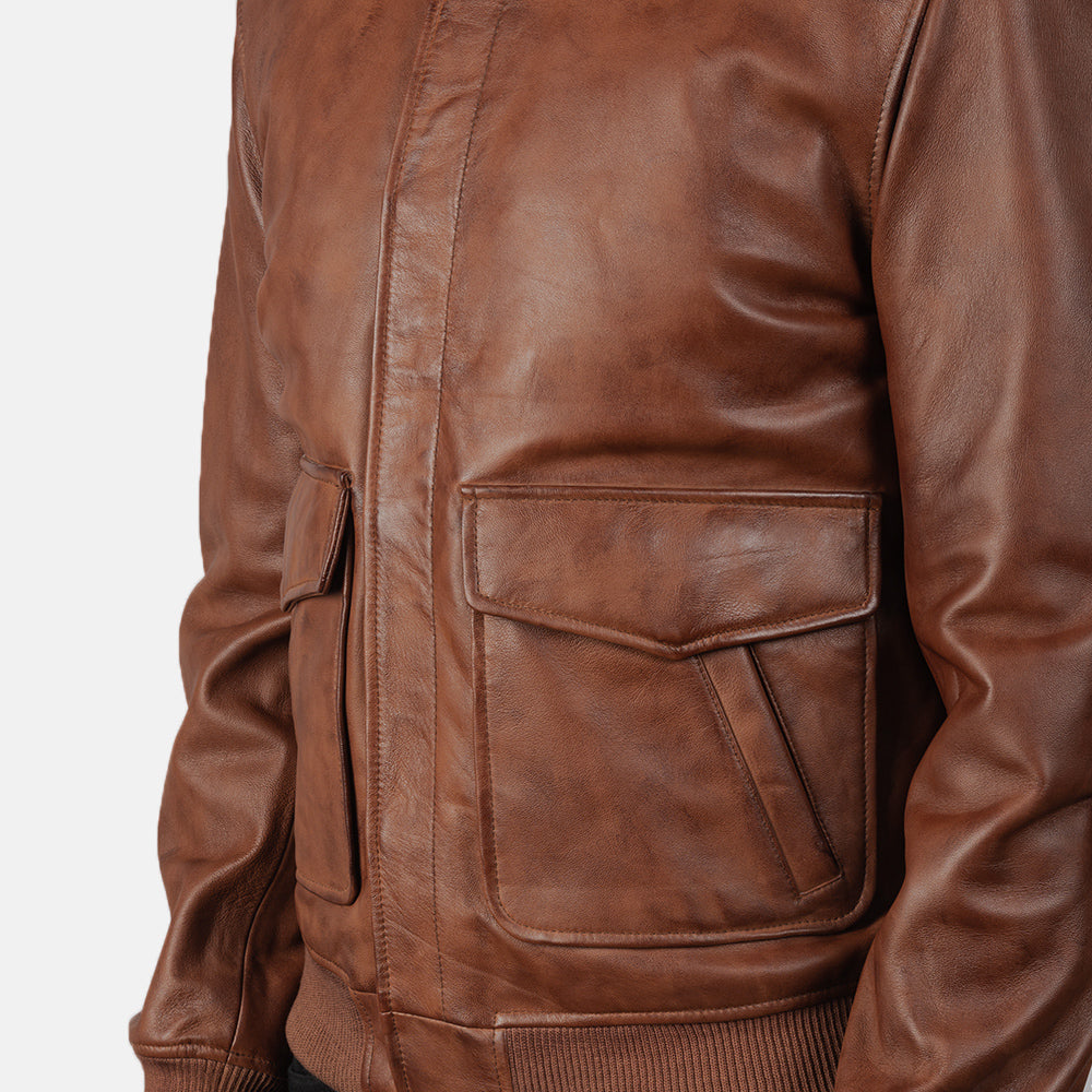 Coffmen Leder-Bomberjacke für Herren – Zusätzliche Produktansicht 6