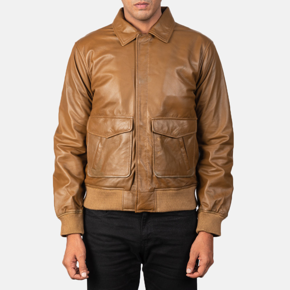 Coffmen Leder-Bomberjacke für Herren – Zusätzliche Produktansicht 3