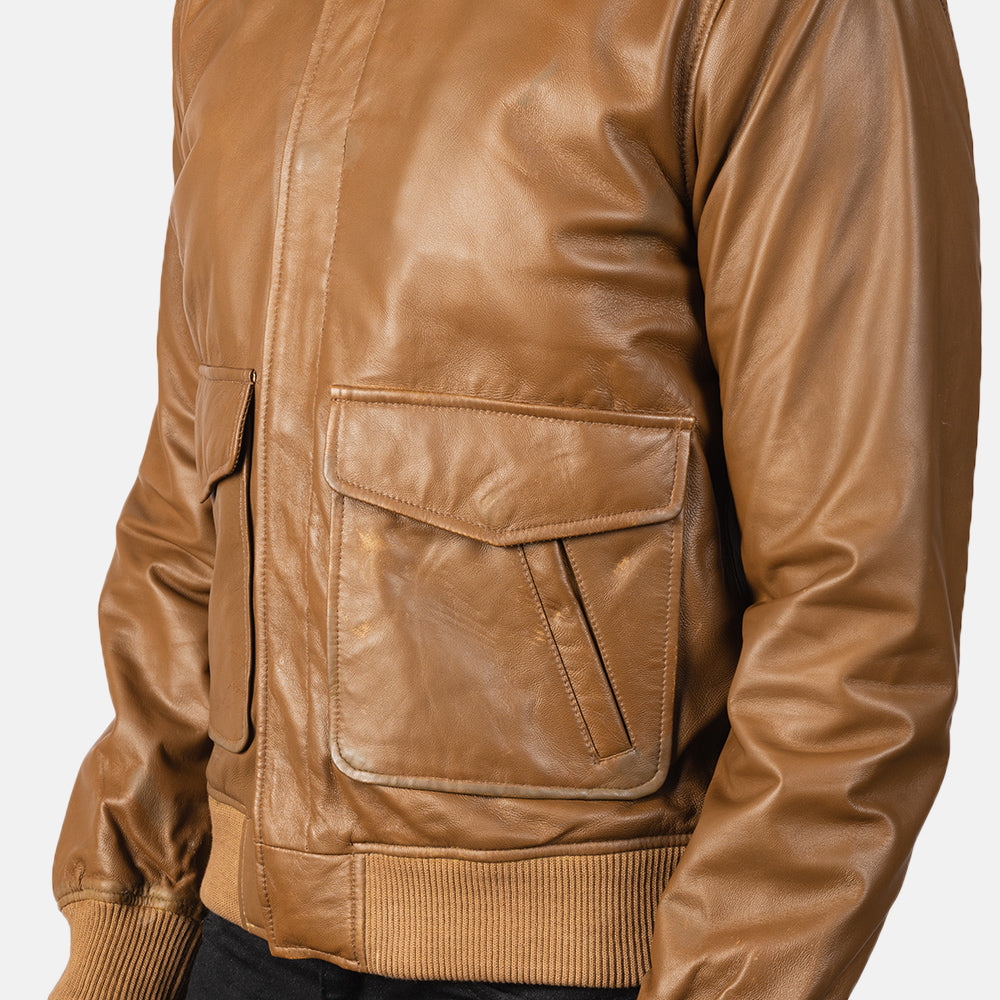 Coffmen Leder-Bomberjacke für Herren – Zusätzliche Produktansicht 6