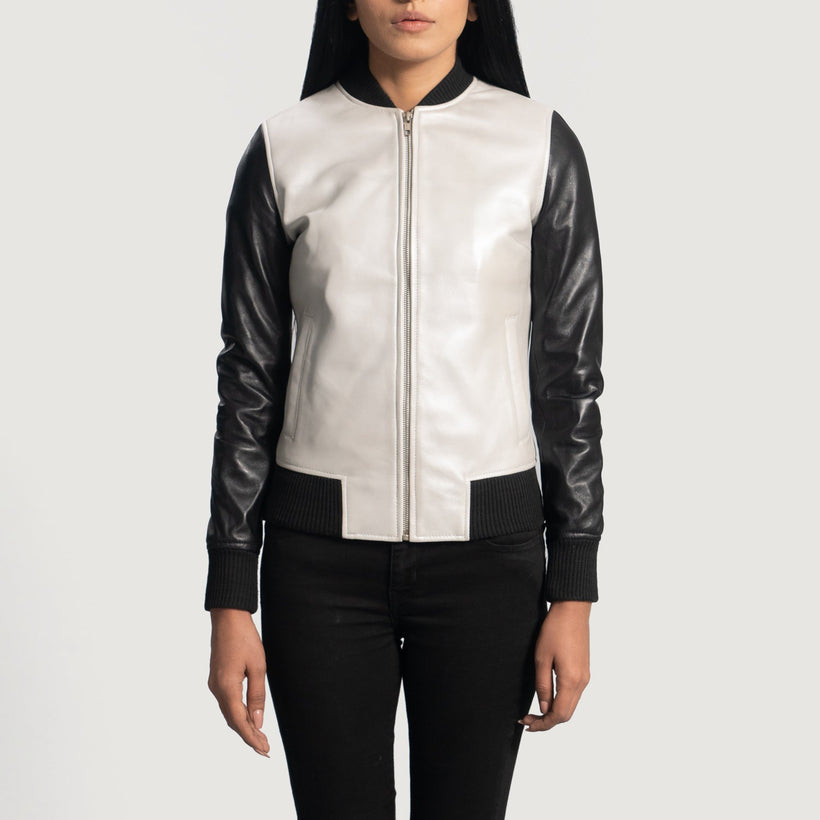 Cole Silver Leder-Bomberjacke für Damen