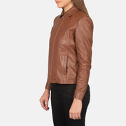 Brown Sheepskin leather Jacket - Rückansicht mit passgenauen Schultern &amp; sauberem Saum