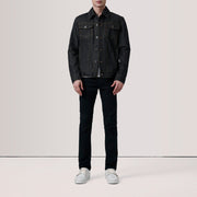 
Black Full-Grain leather Jacket - Rückansicht mit passgenauen Schultern & sauberem Saum