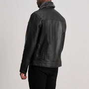 Authentic Sheepskin Leather with Semi-Aniline Finish Grain Texture &amp; Heavy-Duty Seam Stitching Detail
