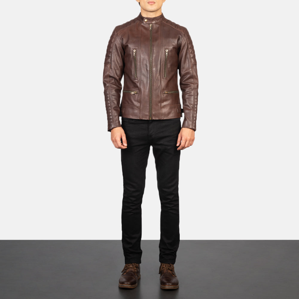 Damian Leder-Bikerjacke für Herren – Zusätzliche Produktansicht 3