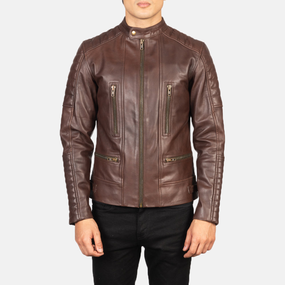 Damian Leder-Bikerjacke für Herren – Zusätzliche Produktansicht 4