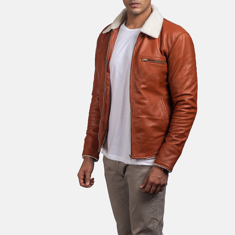 Dan Frost Hellbraun Lammfelljacke für Herren