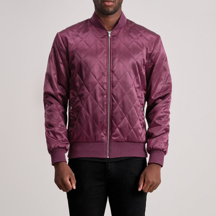 Danson Gesteppt Kastanienbraun Varsity Lederjacke für Herren