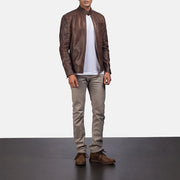 Dean Schwarz Leder-Bikerjacke für Herren – Zusätzliche Produktansicht 3