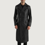 
Detailansicht of Notch & Button Hardware on Delmar Black Leather Double Breasted Coat