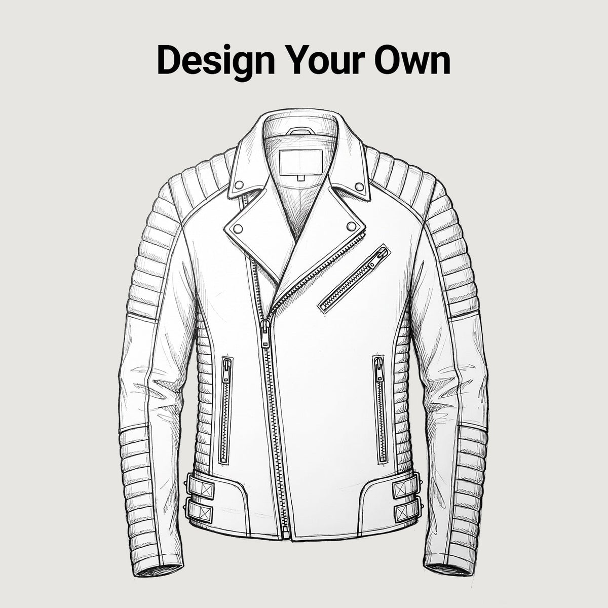 Design Your Custom Leather Jacket | Free Shipping &amp; Alteration in Classic Full-Grain Leather - Vorderansicht &amp; maßgeschneiderte Silhouette | Online Kaufen