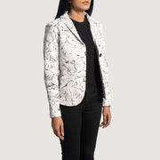 
White Sheepskin Dip &Amp; Dye Leather Blazer - Rückansicht mit passgenauen Schultern & sauberem Saum