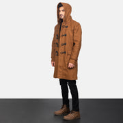 Khaki Synthetic Wool Trench Coat - Rückansicht mit passgenauen Schultern &amp; sauberem Saum