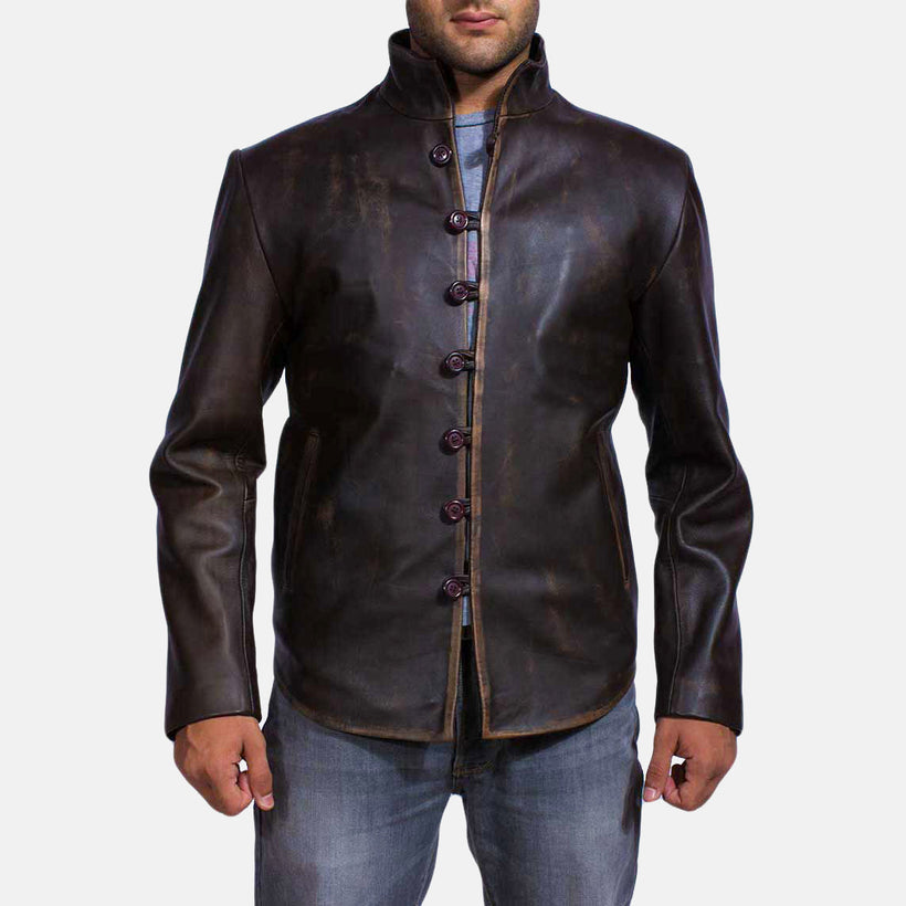 Drakeshire Braun Lederjacke für Herren