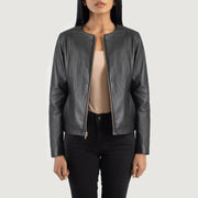 Elixir Collarless Lederjacke für Damen – Zusätzliche Produktansicht 1