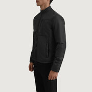 Black Full-Grain Leather Winter Jacket - Rückansicht mit passgenauen Schultern &amp; sauberem Saum
