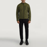 
Elliot Grün Lightweight Lederjacke für Herren - Seitenansicht mit ergonomischem Ärmelschnitt & sportlicher Passform