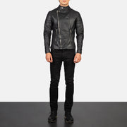 Men's Faisor Mocha Suede Biker Jacket - Seitenansicht mit ergonomischem Ärmelschnitt