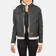 Fiona Hooded Lammfelljacke für Damen – Zusätzliche Produktansicht 1