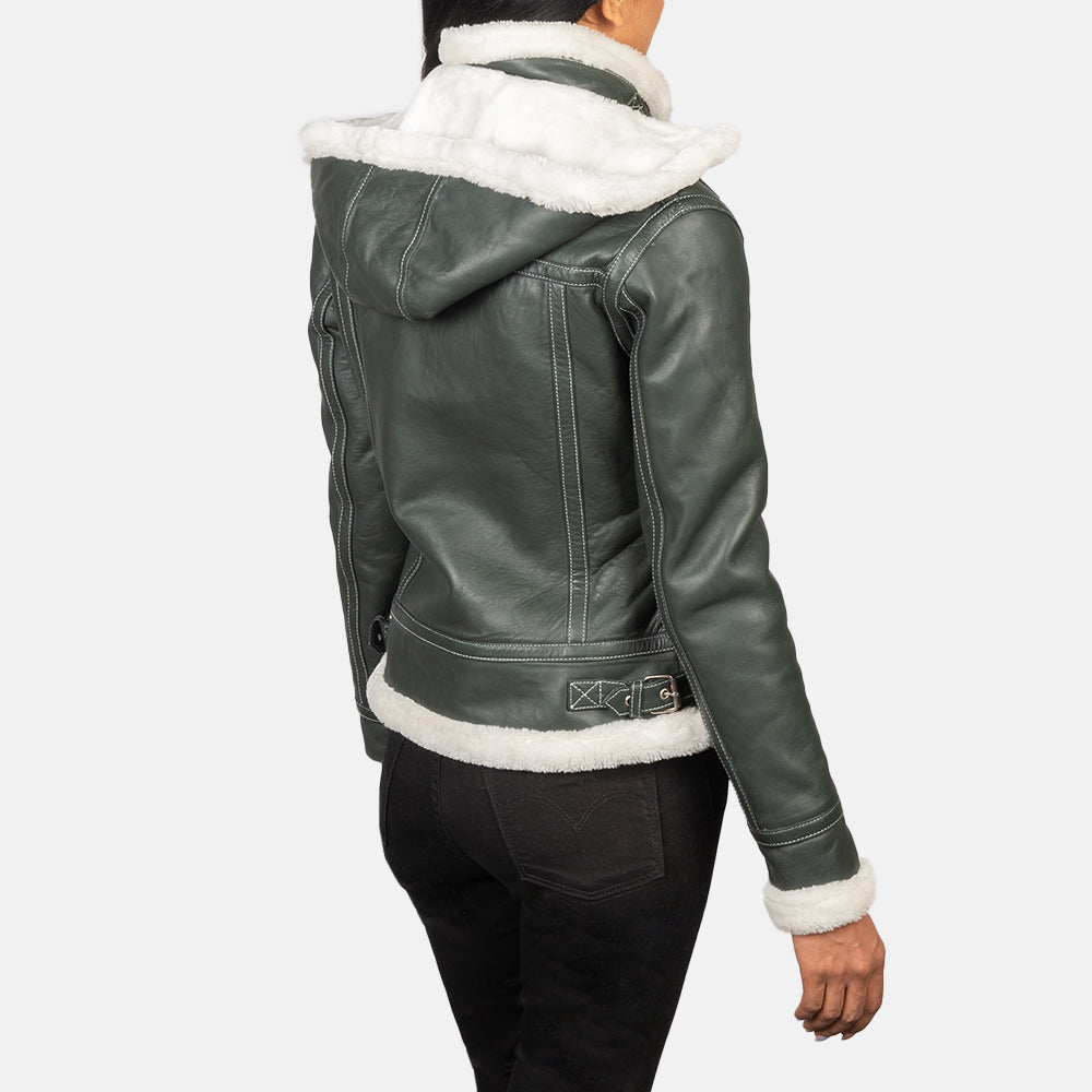 Fiona Hooded Lammfelljacke für Damen – Zusätzliche Produktansicht 5