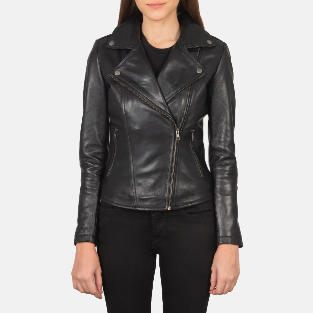 Flashback Leder-Bikerjacke für Damen – Zusätzliche Produktansicht 1