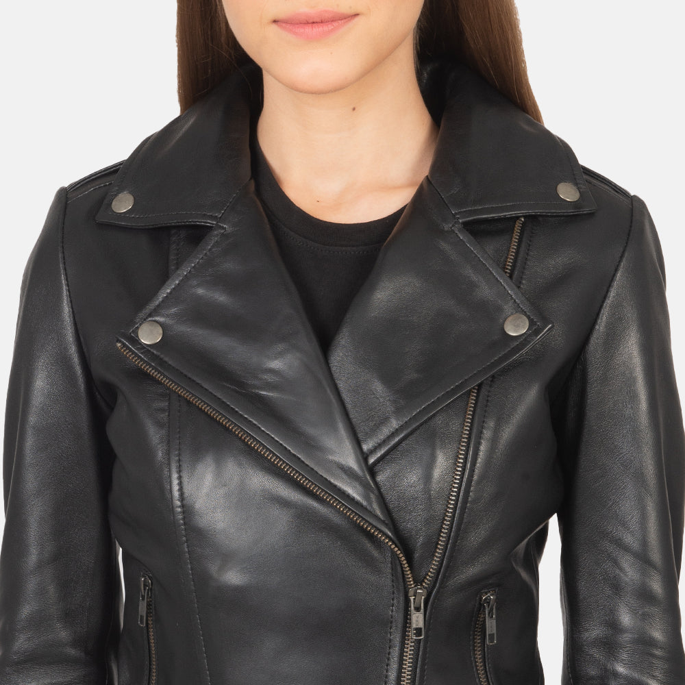 Flashback Leder-Bikerjacke für Damen – Zusätzliche Produktansicht 4
