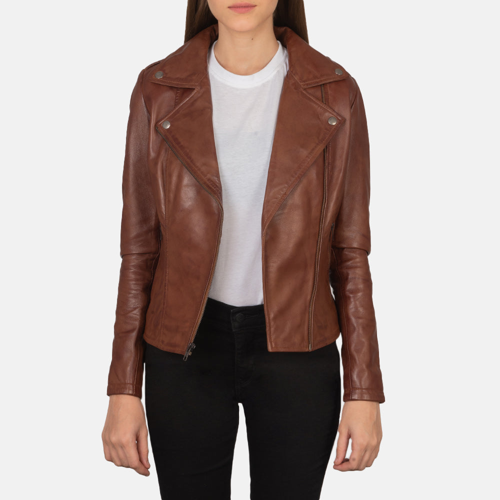 Flashback Leder-Bikerjacke für Damen – Zusätzliche Produktansicht 3