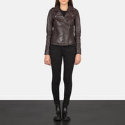 Flashback Leder-Bikerjacke für Damen – Zusätzliche Produktansicht 4