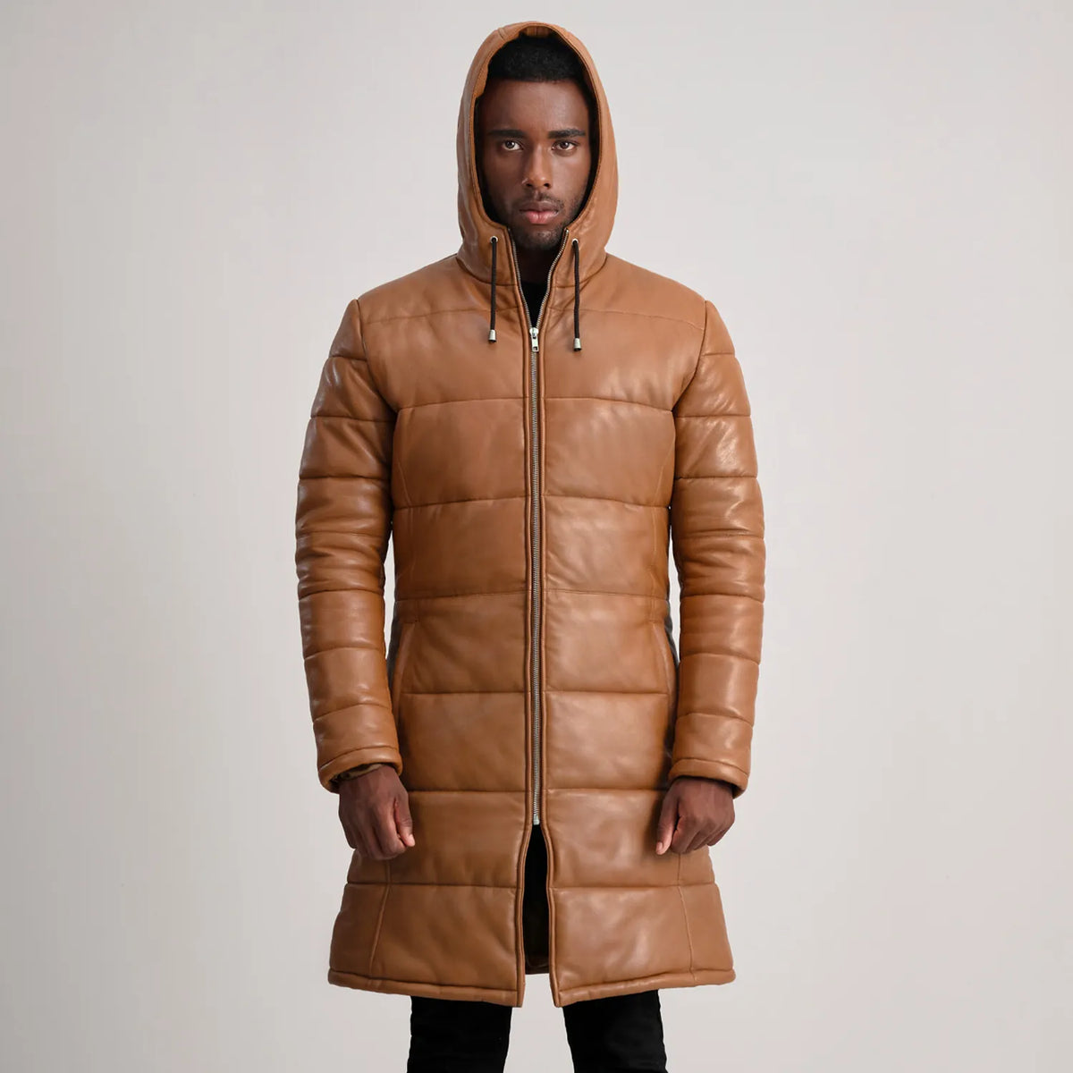 
Floyd Ledermantel Hellbraun Puffer Lederjacke für Herren – alternate product view 4