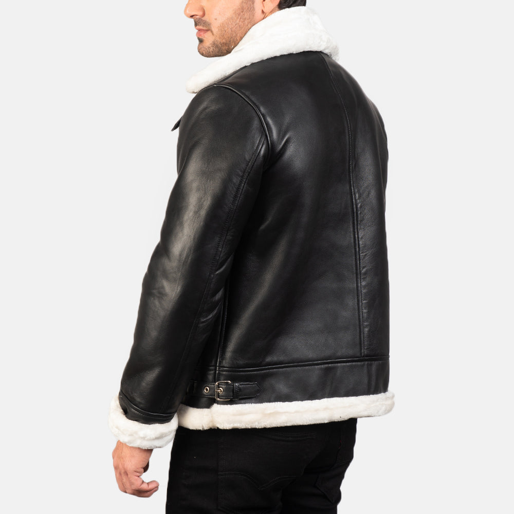 
Francis B-3 Schwarz Leder-Bomberjacke für Herren – alternate product view 5