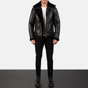 
Francis B-3 Schwarz Leder-Bomberjacke für Herren – alternate product view 3