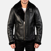 
Francis B-3 Schwarz Leder-Bomberjacke für Herren – alternate product view 4