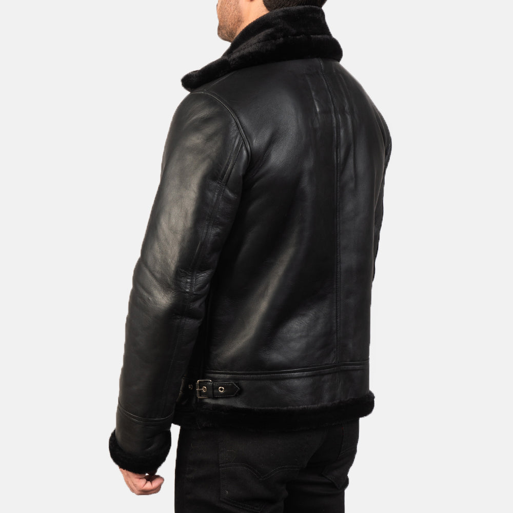 
Francis B-3 Schwarz Leder-Bomberjacke für Herren – alternate product view 5