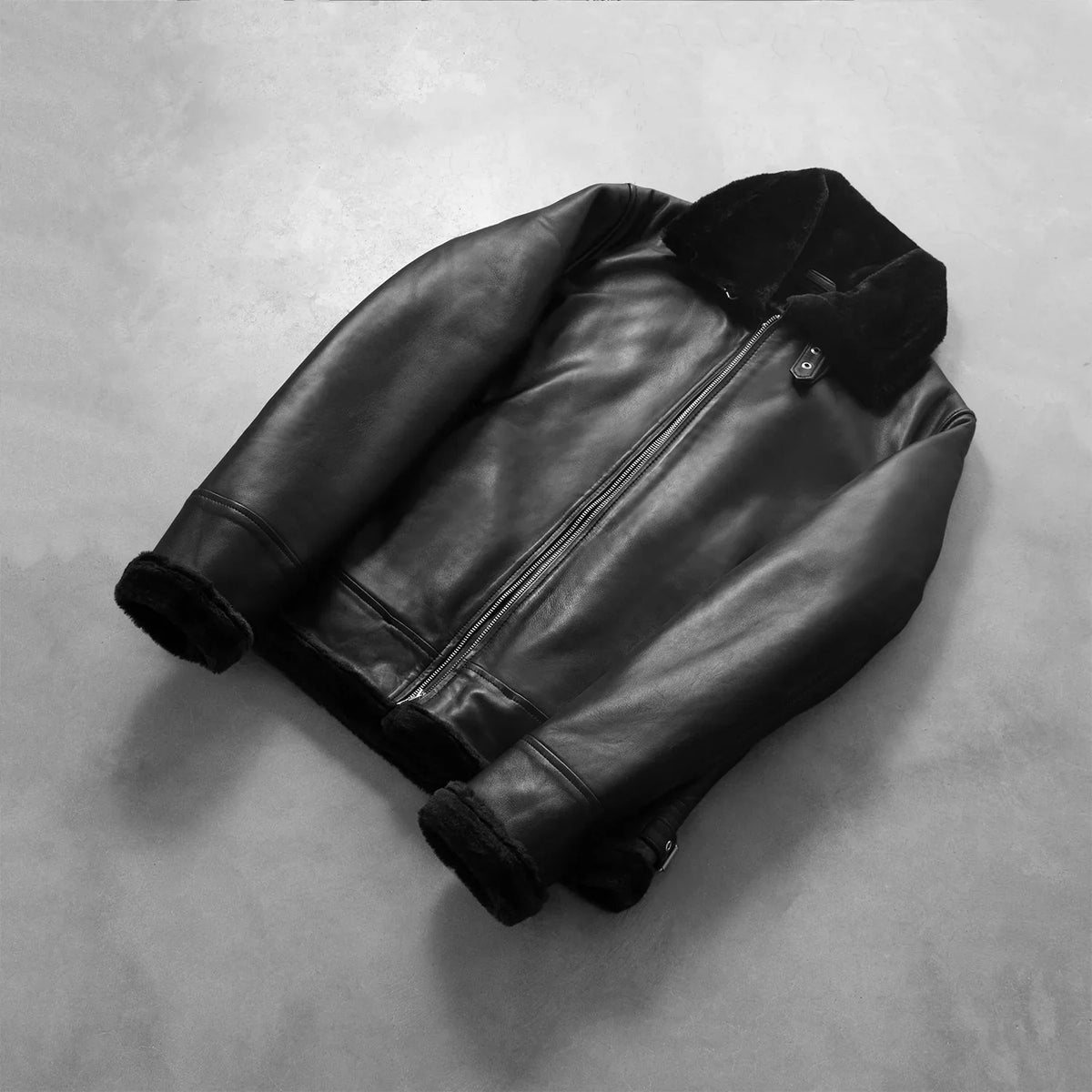 
Francis B-3 Schwarz Leder-Bomberjacke für Herren – alternate product view 7