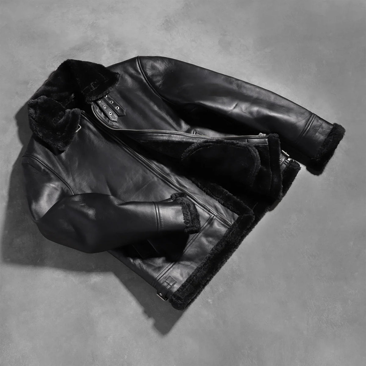 
Francis B-3 Schwarz Leder-Bomberjacke für Herren – alternate product view 8