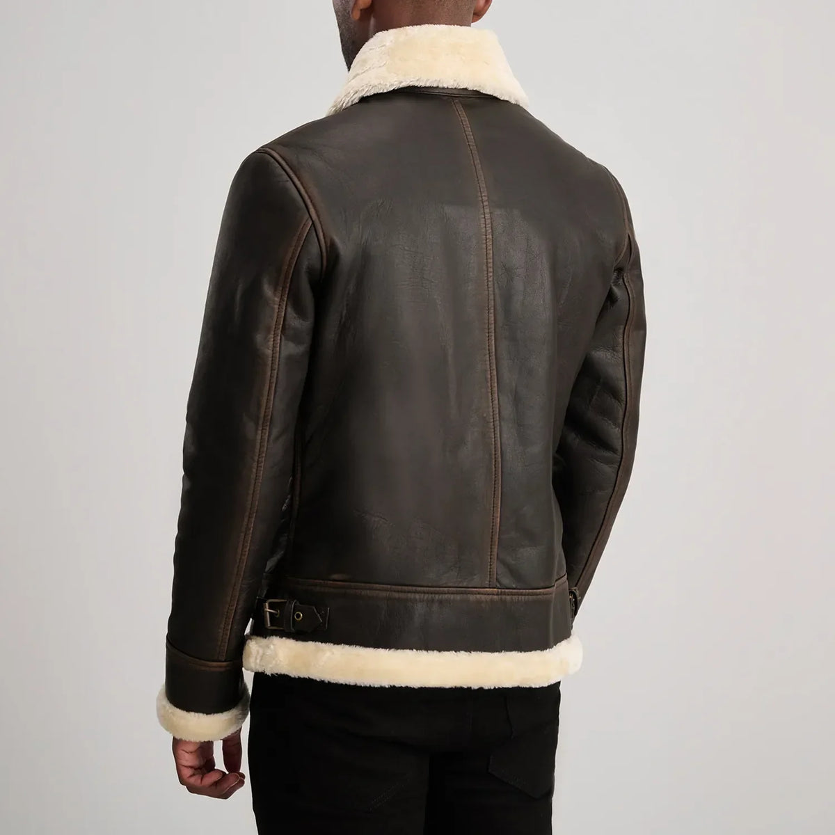 
Francis B-3 Schwarz Leder-Bomberjacke für Herren – alternate product view 5