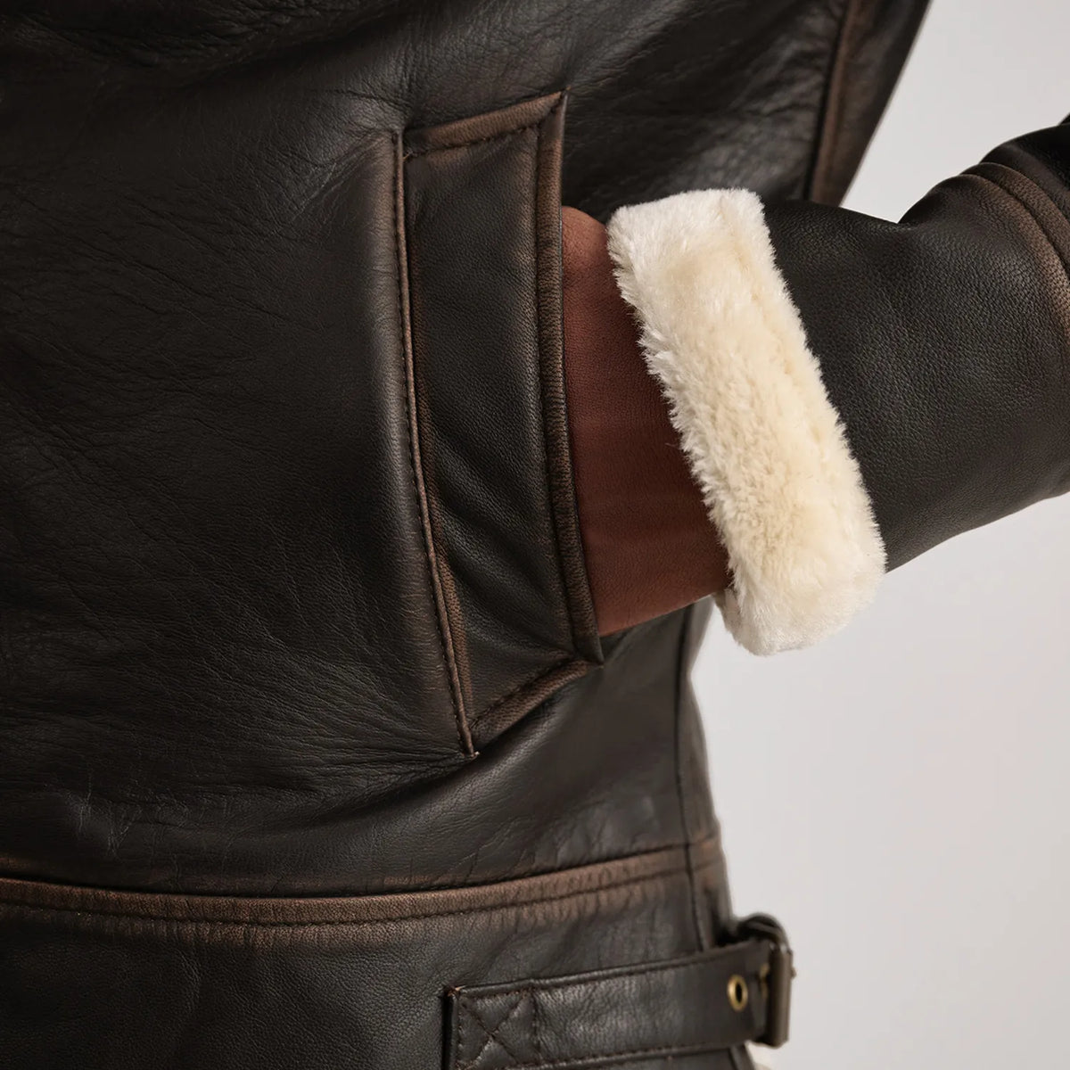 
Francis B-3 Schwarz Leder-Bomberjacke für Herren – alternate product view 6