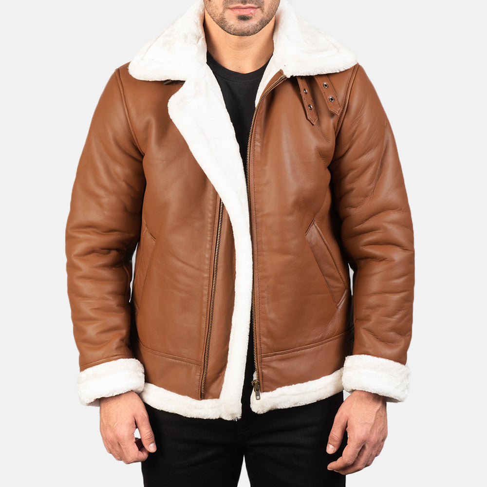 
Francis B-3 Schwarz Leder-Bomberjacke für Herren – alternate product view 1