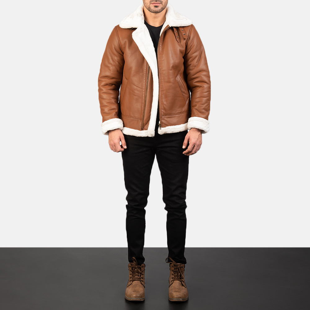 
Francis B-3 Schwarz Leder-Bomberjacke für Herren – alternate product view 3