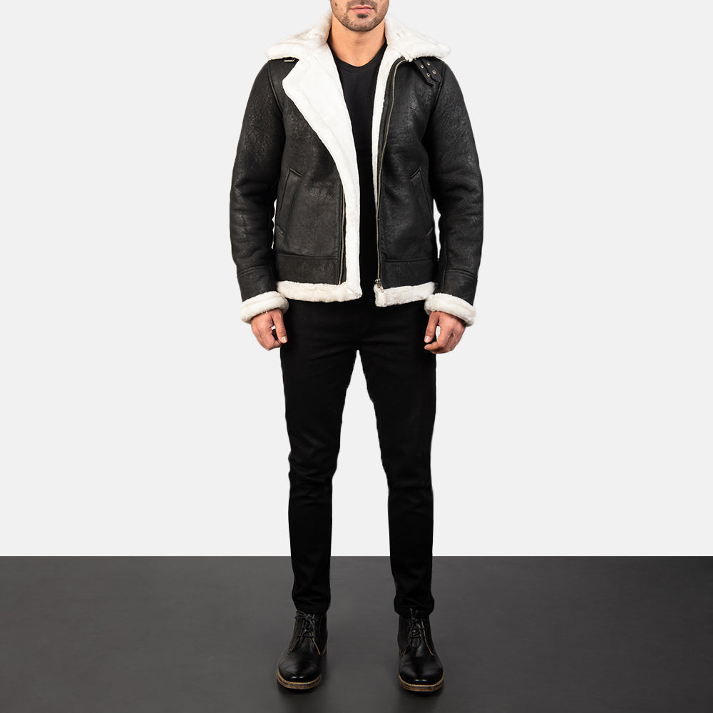 
Francis B-3 Schwarz Leder-Bomberjacke für Herren – alternate product view 3